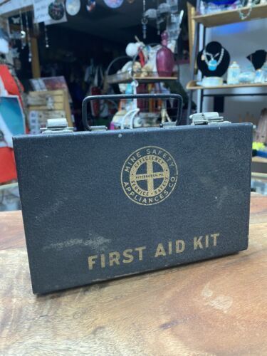 Vtg Mine Safety Appliances Co First Aid Kit Antique First Aid Medical Supplies