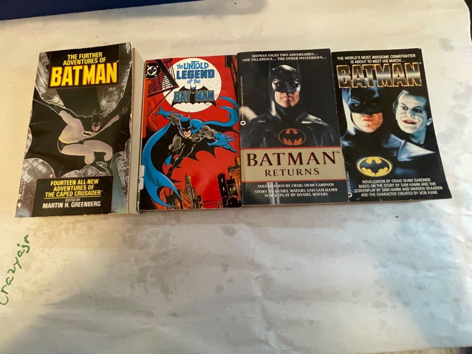 4 OLDER BATMAN MOVIE NOVALIZATIONS/COMICS- inc FURTHER ADVENTURES- all paperback