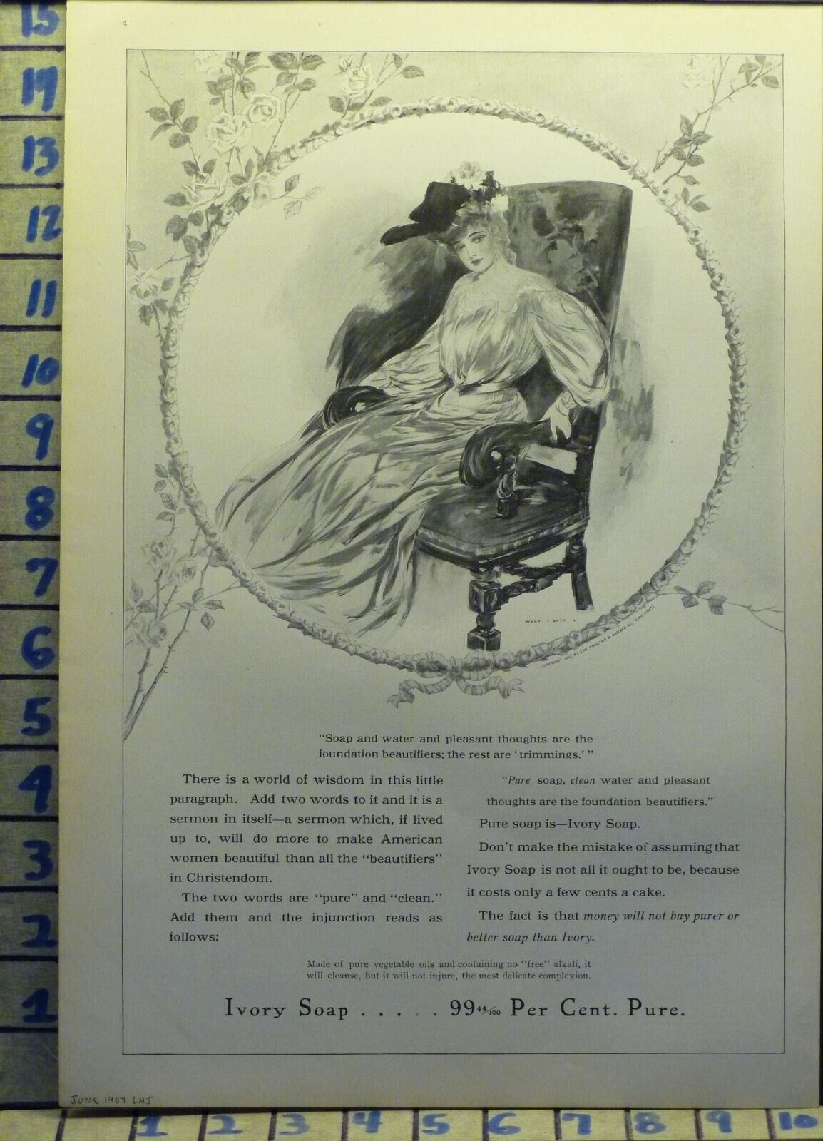 1907 IVORY SOAP WOMEN SEXY HENRY HUTT ROSE BEAUTY HEALTH    S65
