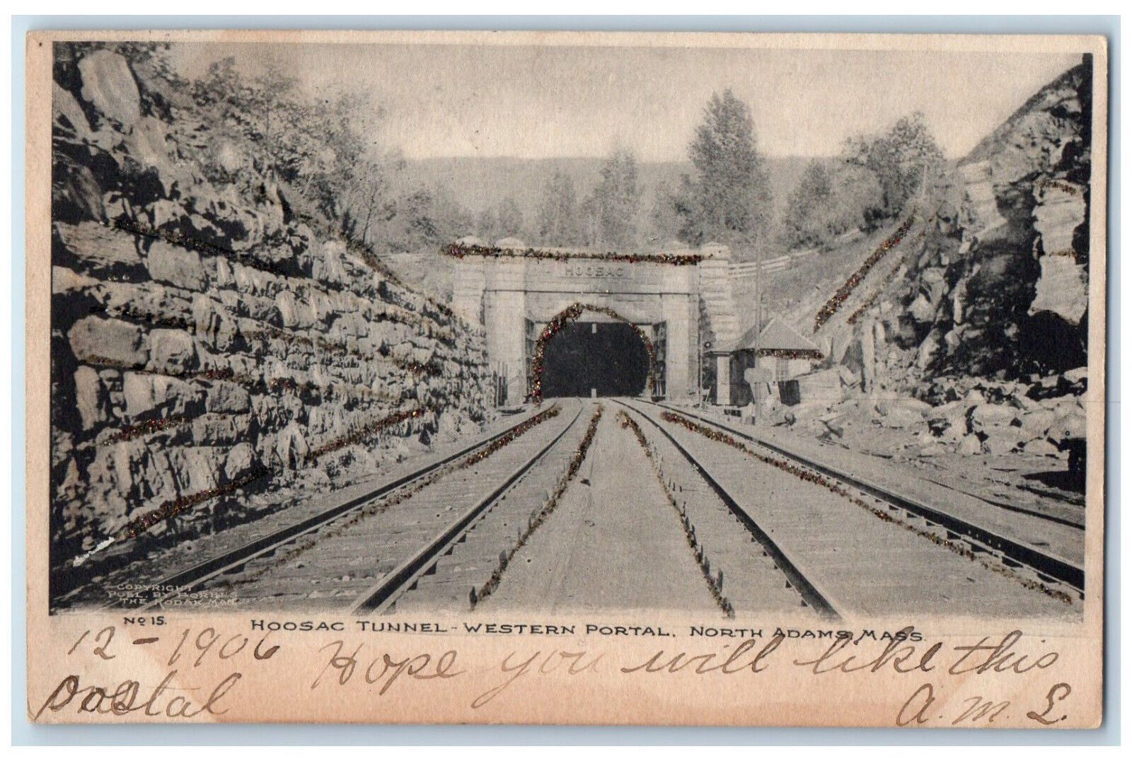 1906 West Portal Hoosac Tunnel North Adams Massachusetts MA Conway MA Postcard