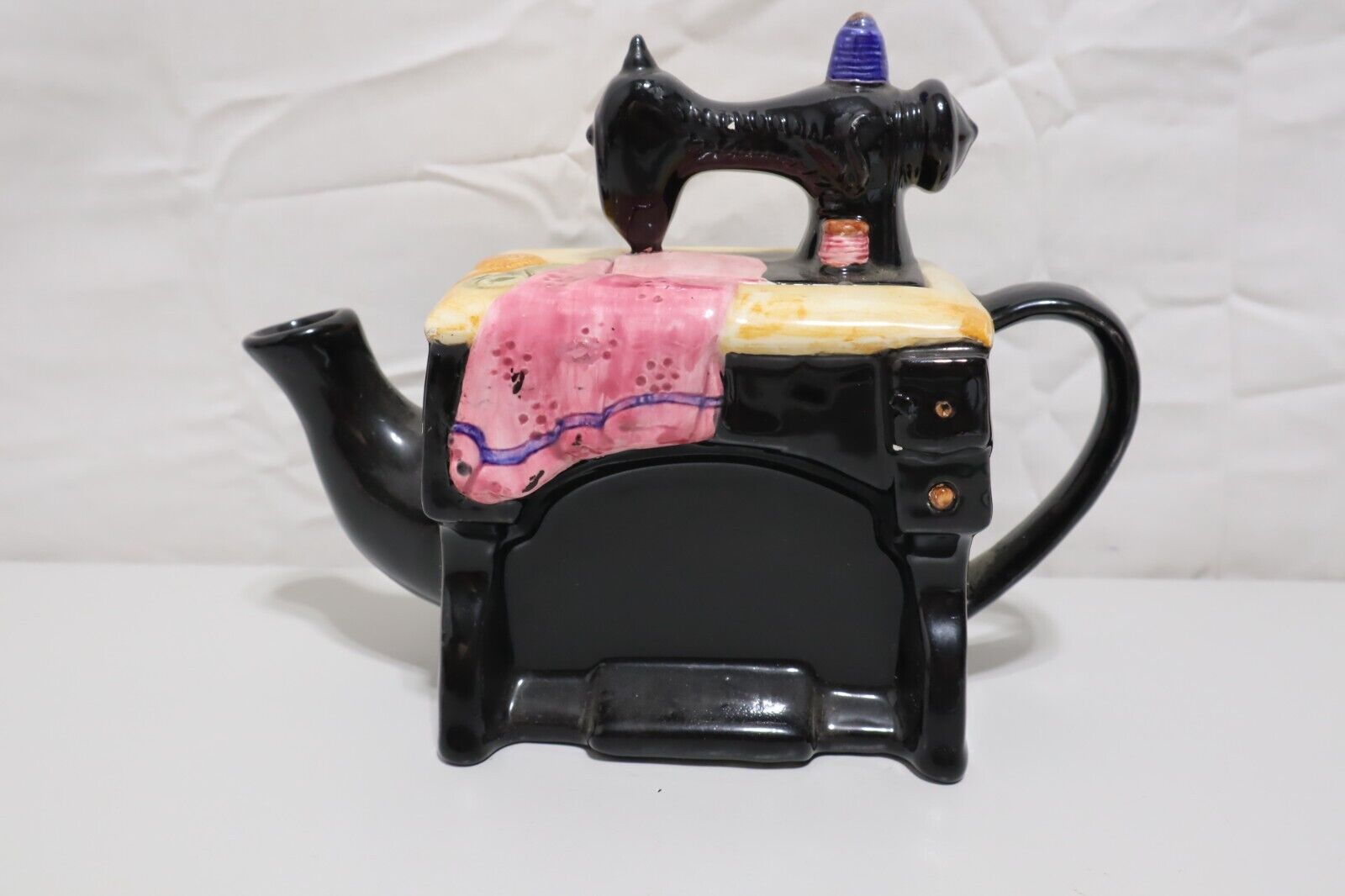 Vintage Ceramic Sewing Machine Tea Pot By Cardinal