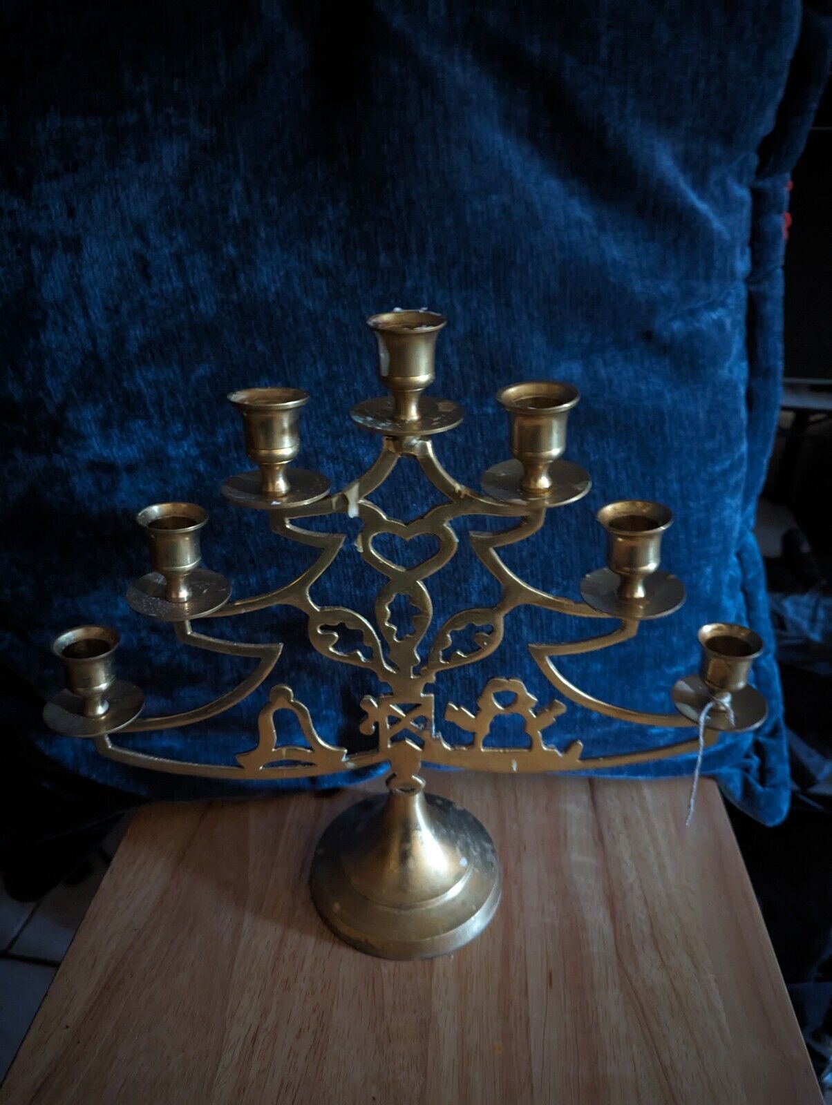 Antique Bronze Seven Branch Candlelabra 
