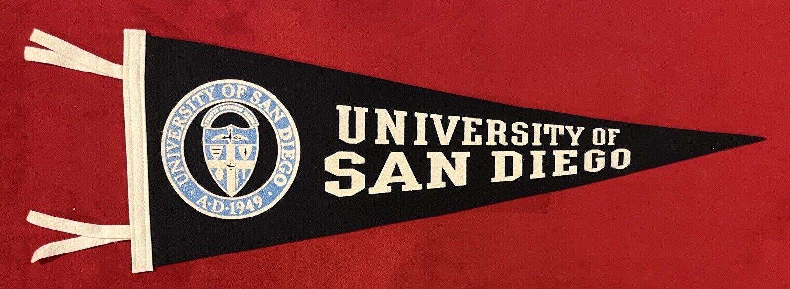 Vintage University of San Diego 23 Inch Pennant Torero