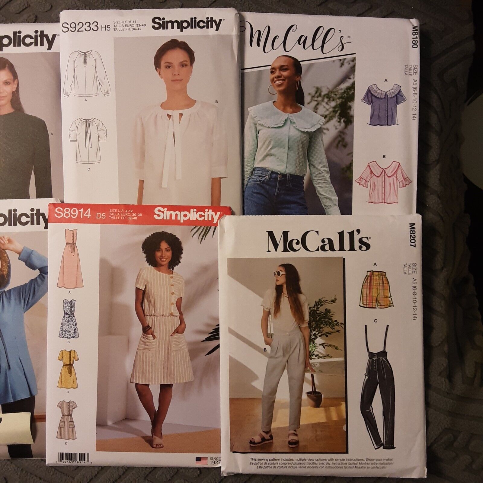 Lot of 8 Simplicity McCalls sewing Patterns smaller sizes s9233 s8912 m8207