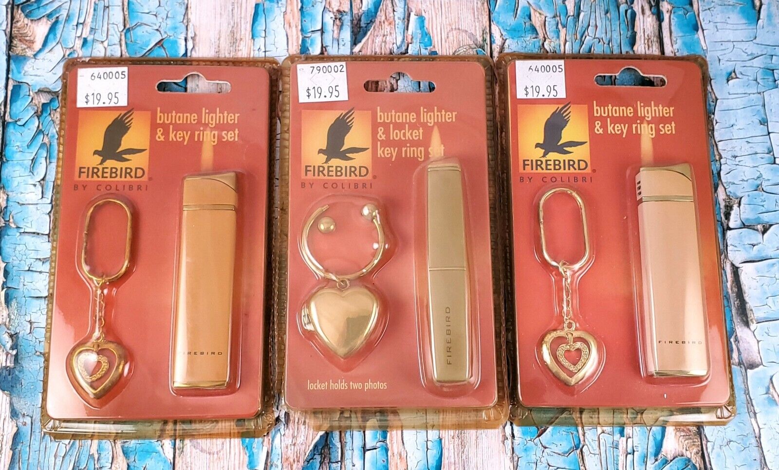 Firebird by Colibri Butane Lighter & Key Ring 3 Piece Set / Lot Pink Slim