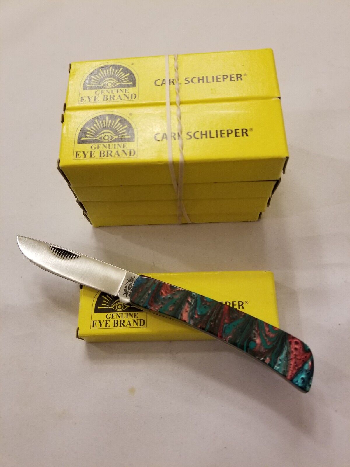 GERMAN EYE BRAND Cutlery Knife - #GE99JRT CLODBUSTER JR. - TEAL Handle - GERMANY