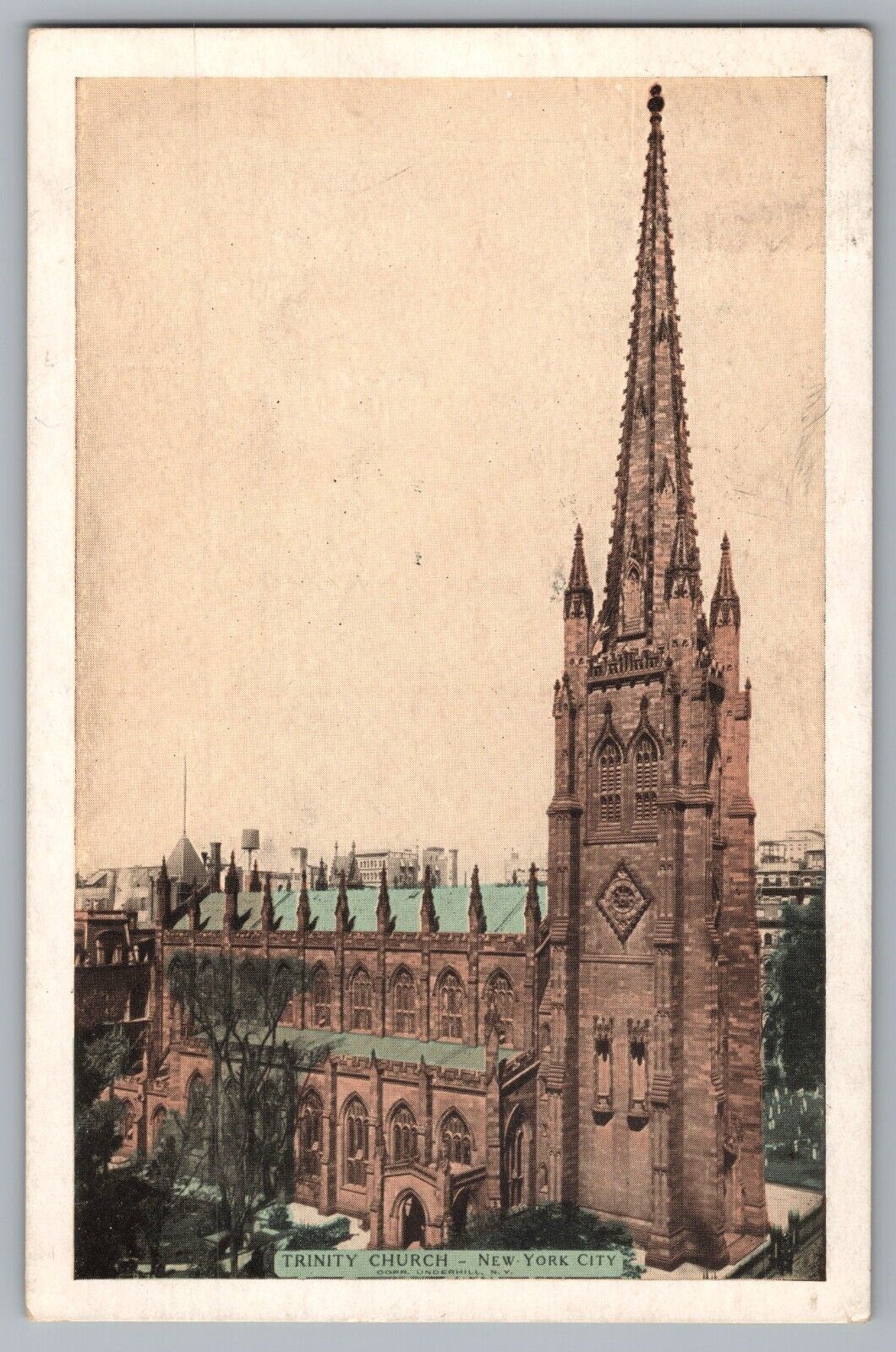 Postcard Trinity Church, New York City, New York c1937