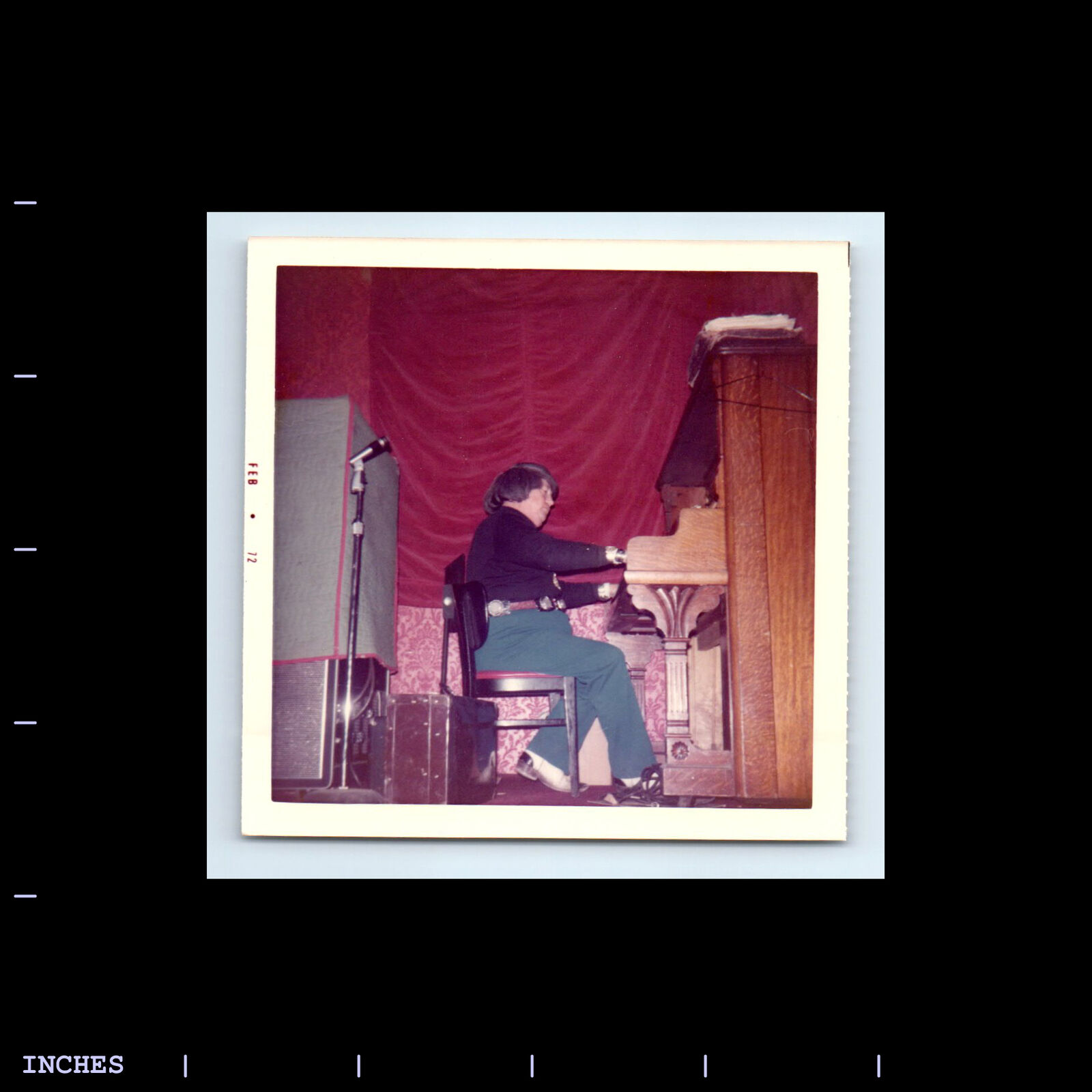 Square Color Photo MAN PLAYING PIANO 1972