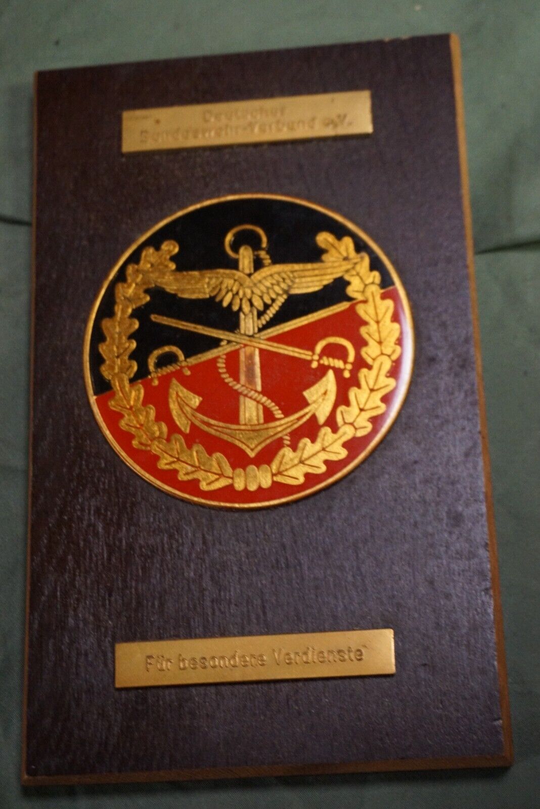 Presentation Plaque Deutscher Bundeswehr-Verband, 1990, Mendig (Loc @ shelf)