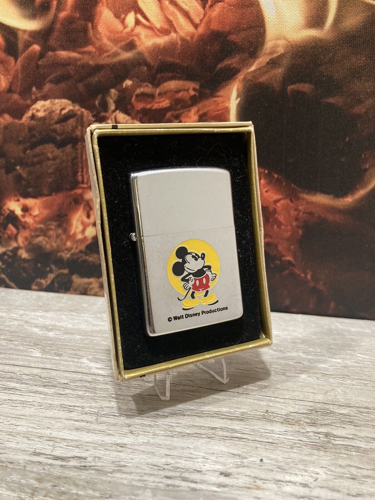 1978 Mickey Mouse Walt Disney Zippo Lighter Restored, Great & Clean Condition