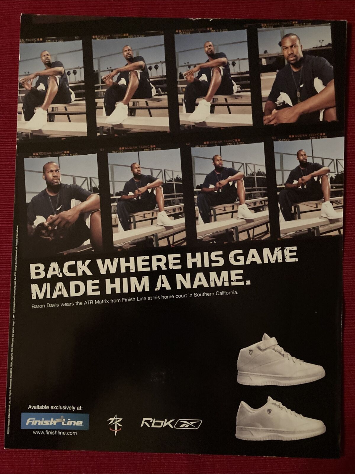 Baron Davis for ATR Matrix Sneakers RBK 2003 Print Ad - Great to Frame