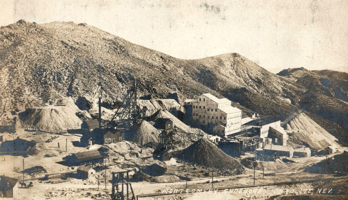 1909 Montgomery Shoshone Gold Mine Charles Schwab Rhyolite Nevada 2 RPPC F142