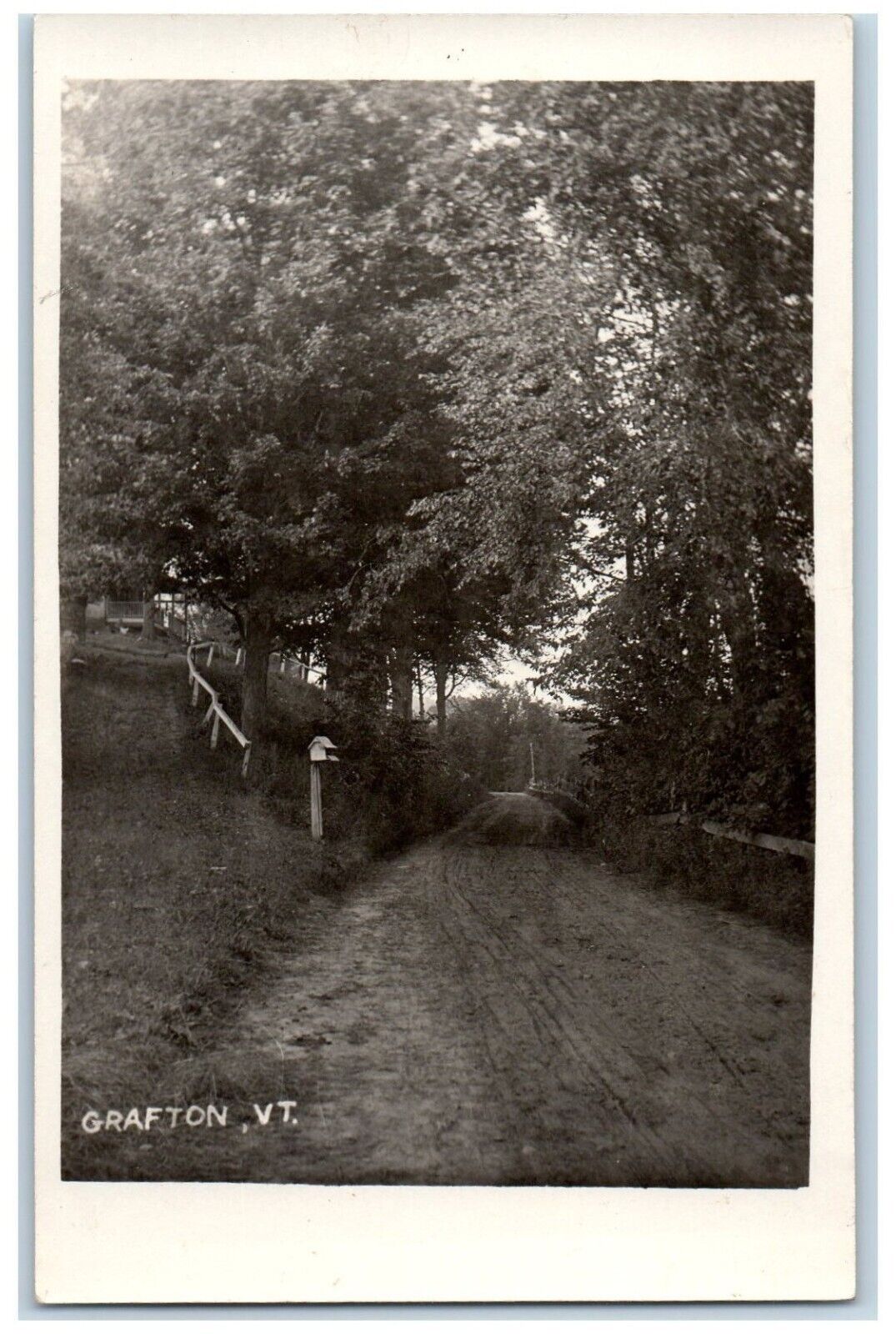 c1910\'s Grafton Vermont VT, Dirt Road House Top Of Hill RPPC Photo Postcard