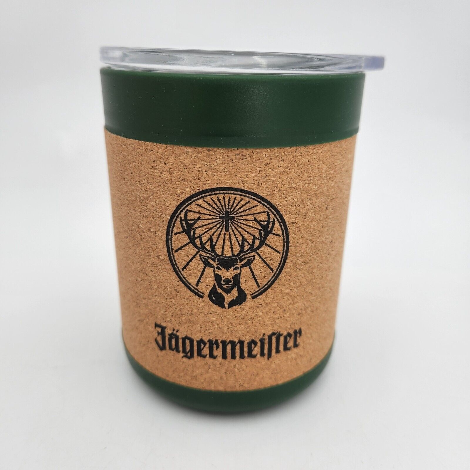 Jagermeister Cork Insulated Plastic Travel Tumbler 10oz Cup With Lid