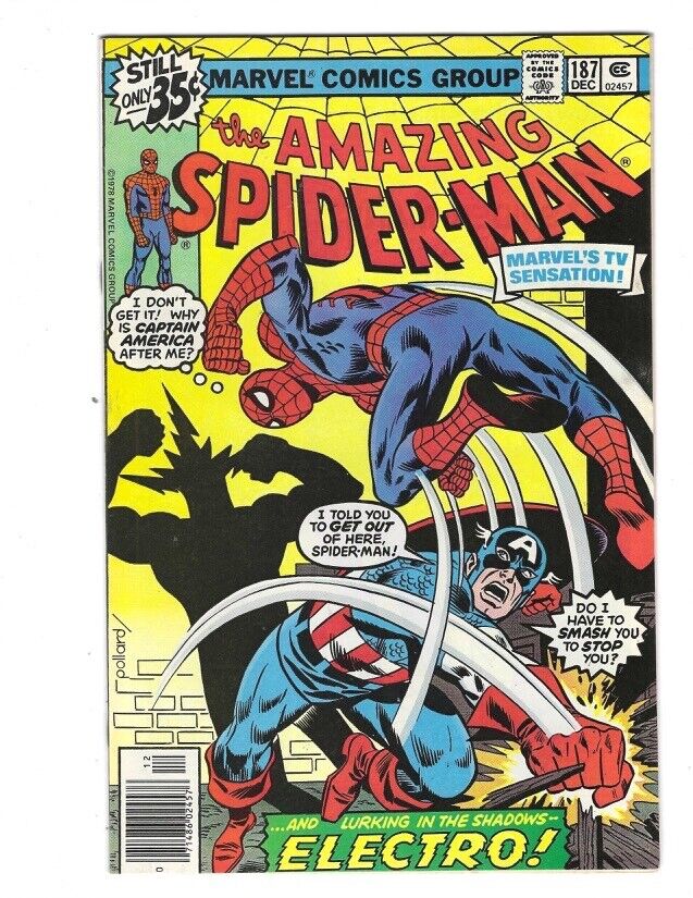 Amazing Spider-Man #187 1978 VF/NM or better Captain America Electro Combine