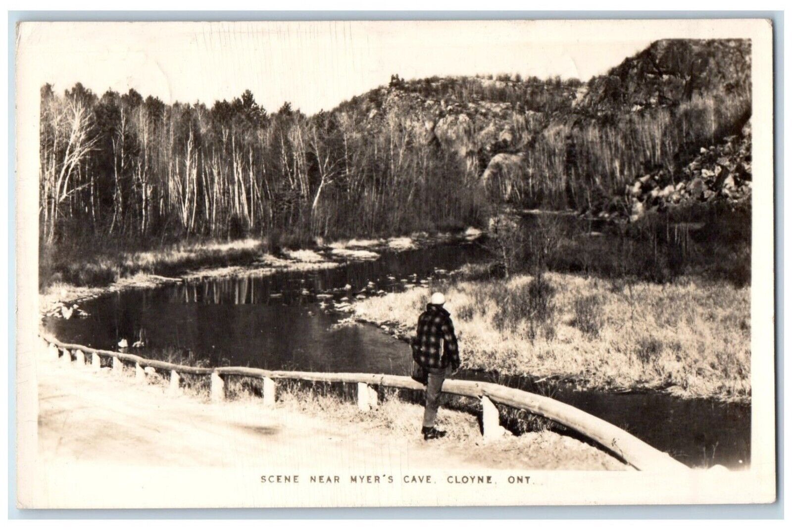 c1910\'s Scene Near Myer\'s Cave Cloyne Ontario Canada RPPC Photo Antique Postcard