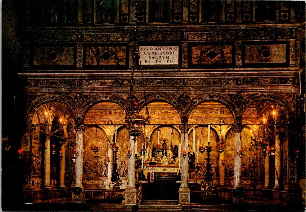 Postcard La Basilica Del Santo Chapel Altar Padova Italy 4x6