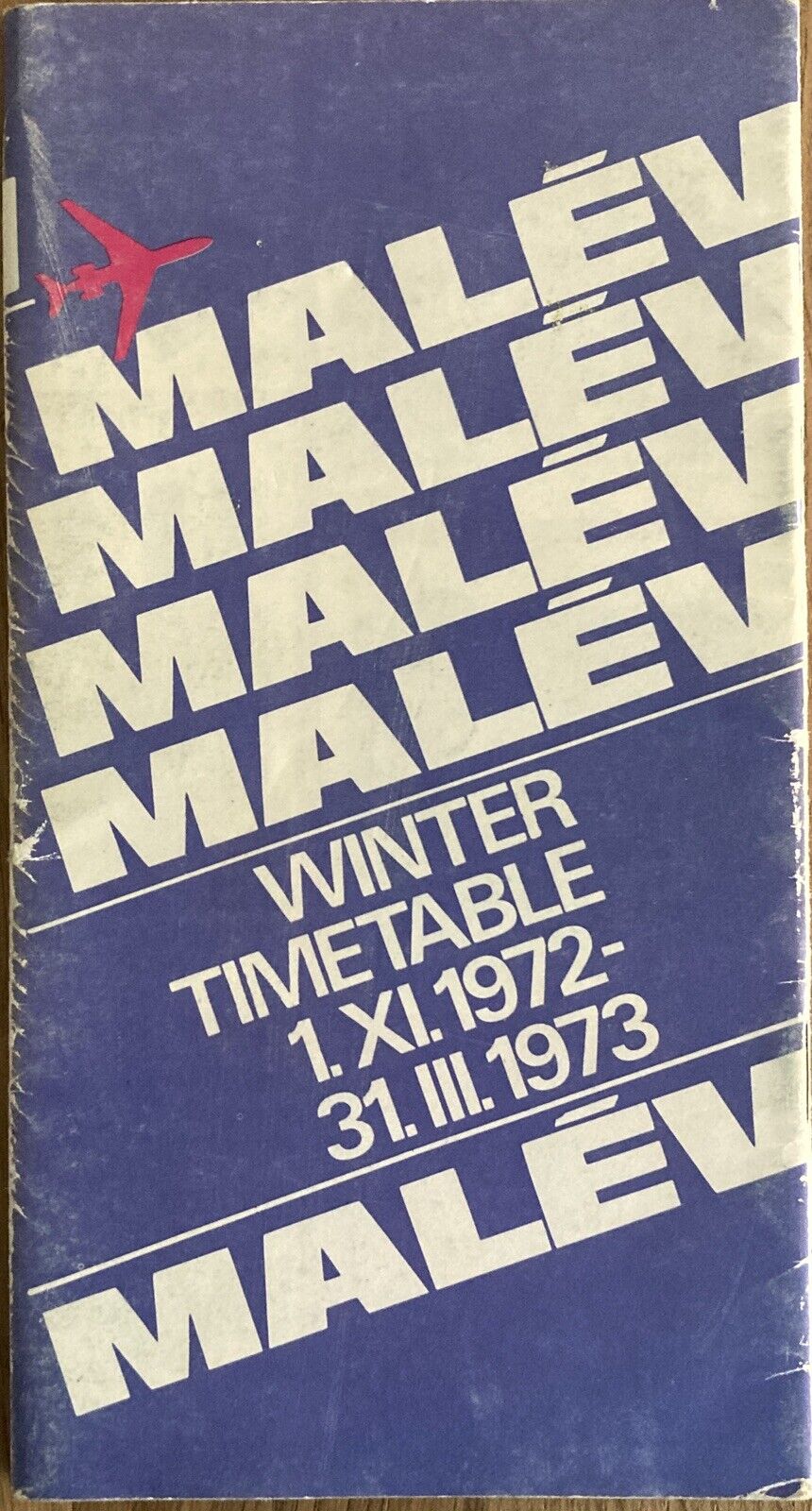 MALEV HUNGARIAN AIRLINES WINTER 1972/73 TIMETABLE IL18 TU134
