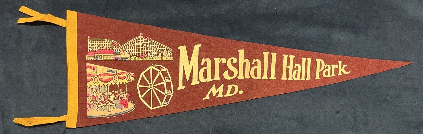 Rare Vintage Marshall Hall Park Maryland 26 In Pennant 1920-80 Charles County