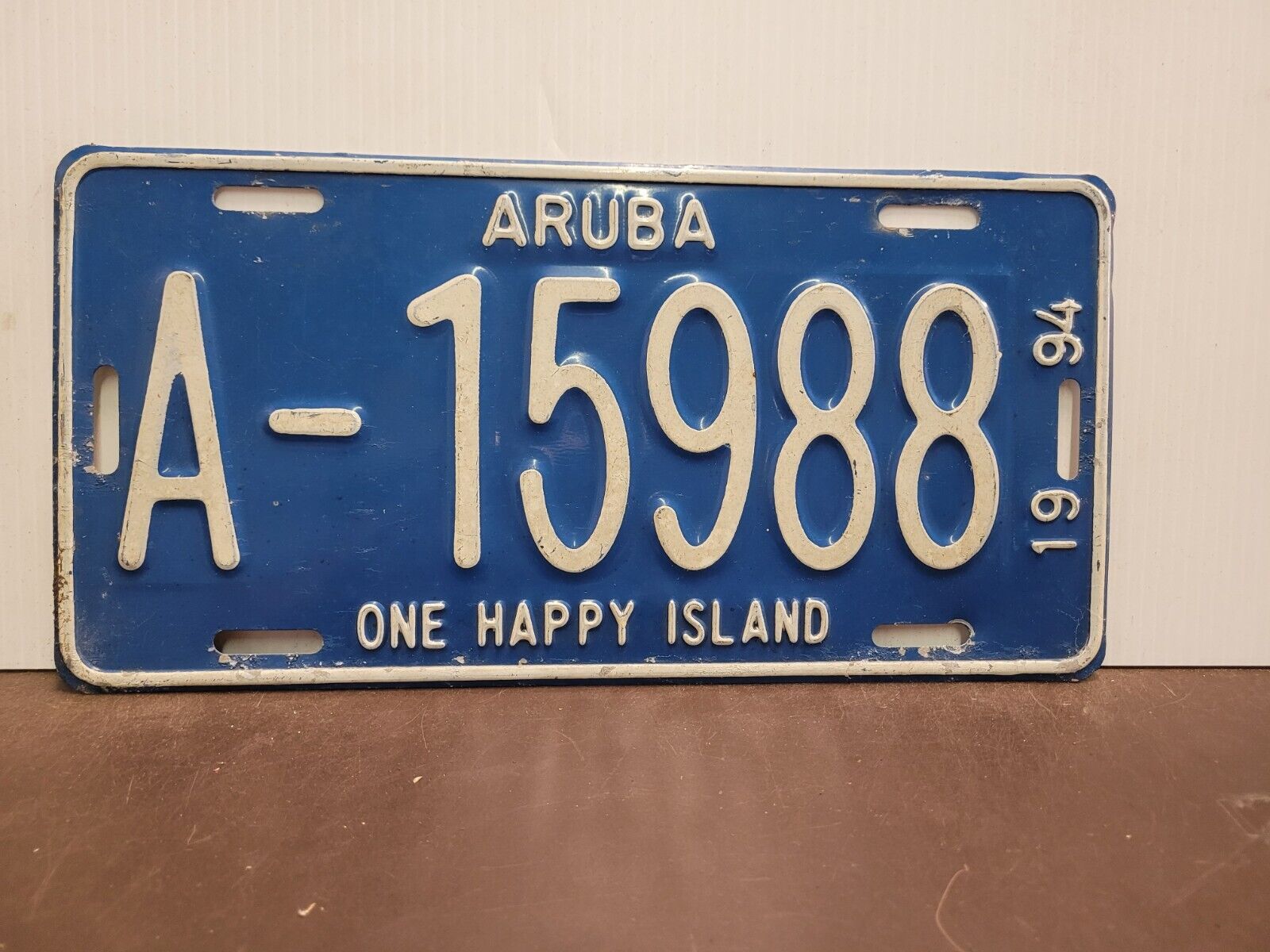 1994 Aruba Netherlands Antilles License Plate Tag Original.