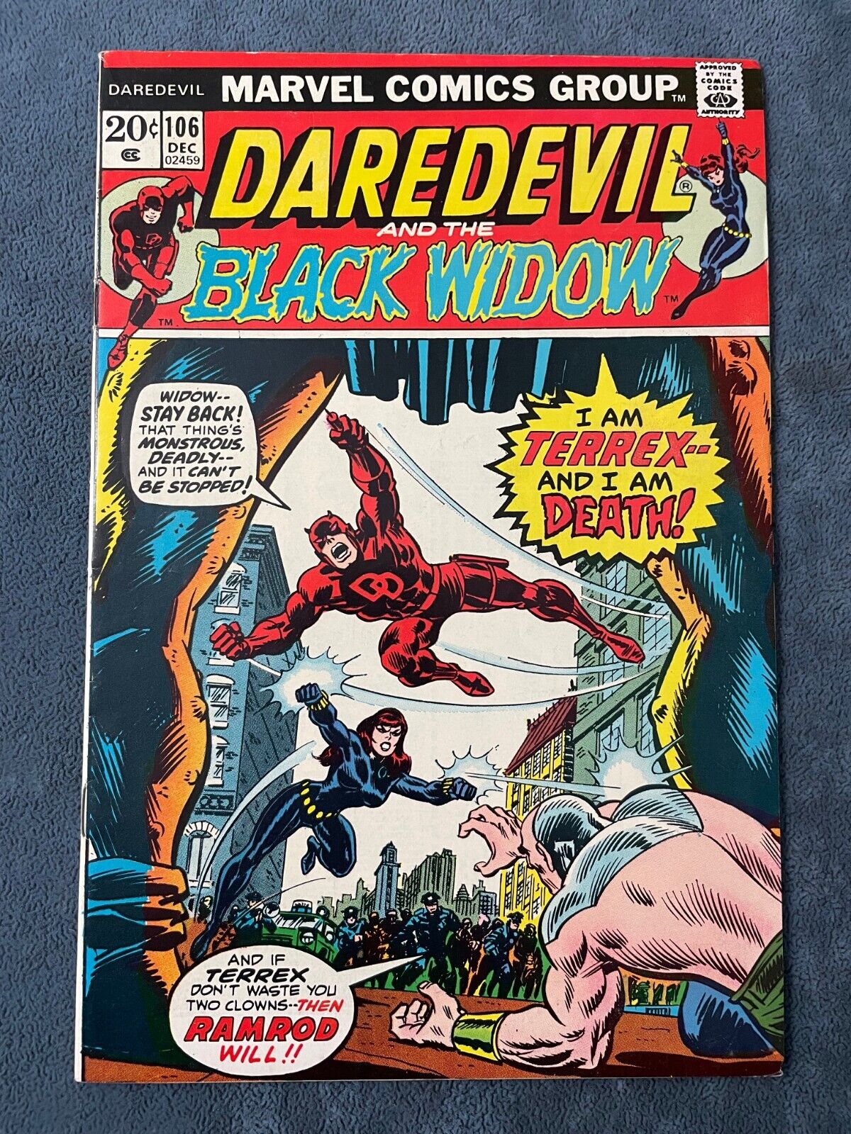 Daredevil #106 1973 Marvel Comic Book Bronze Age Black Widow Rich Buckler VF
