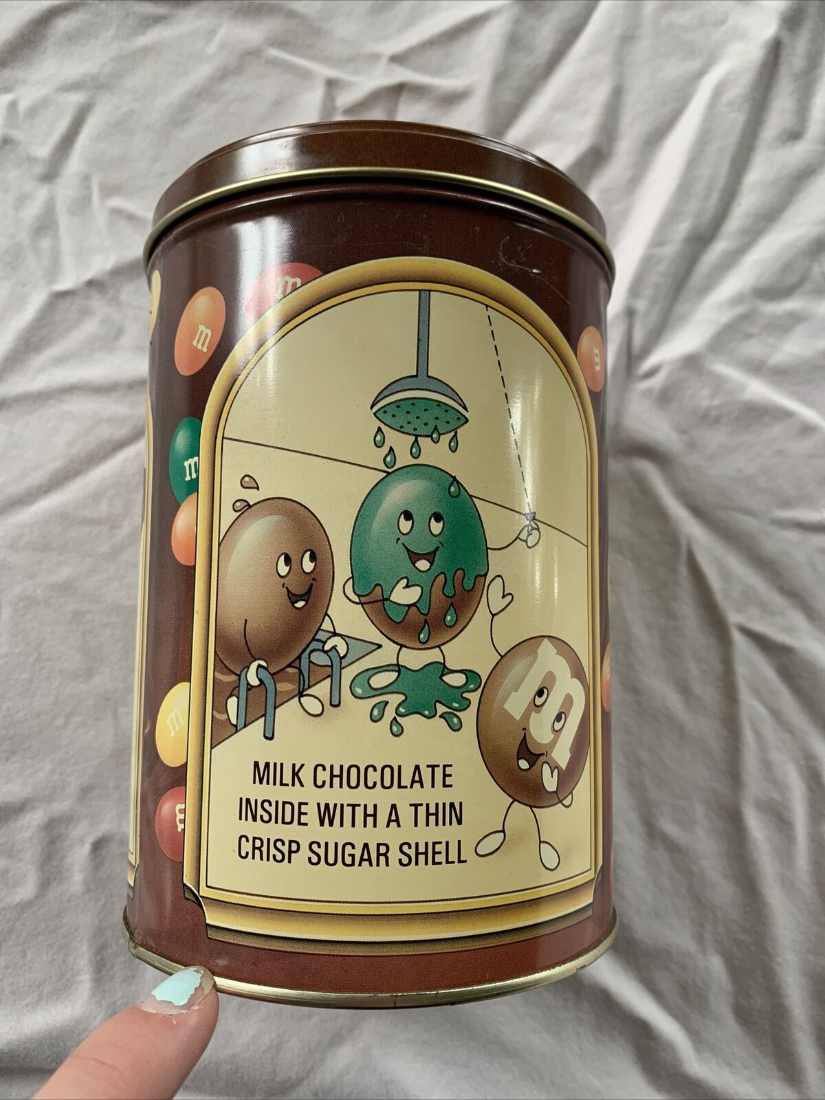 VINTAGE 1990 M&M’s CANDIES - 50th ANNIVERSARY TIN Canister - Classic Ads