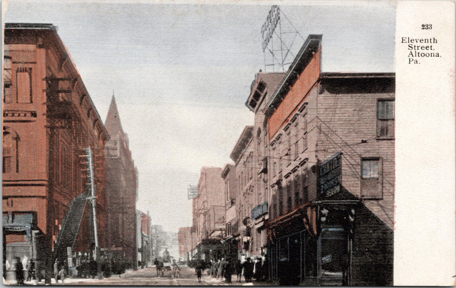 Altoona PA Pennsylvania - Eleventh Street - Blair County - Postcard - circa 1910
