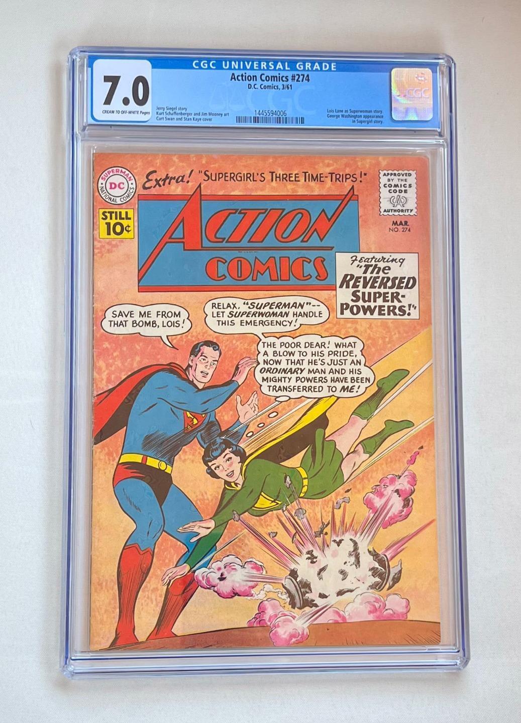 ACTION COMICS #274 CGC 7.0 DC COMICS 1961 SUPERMAN 10c LOIS LANE SUPERWOMAN VTG