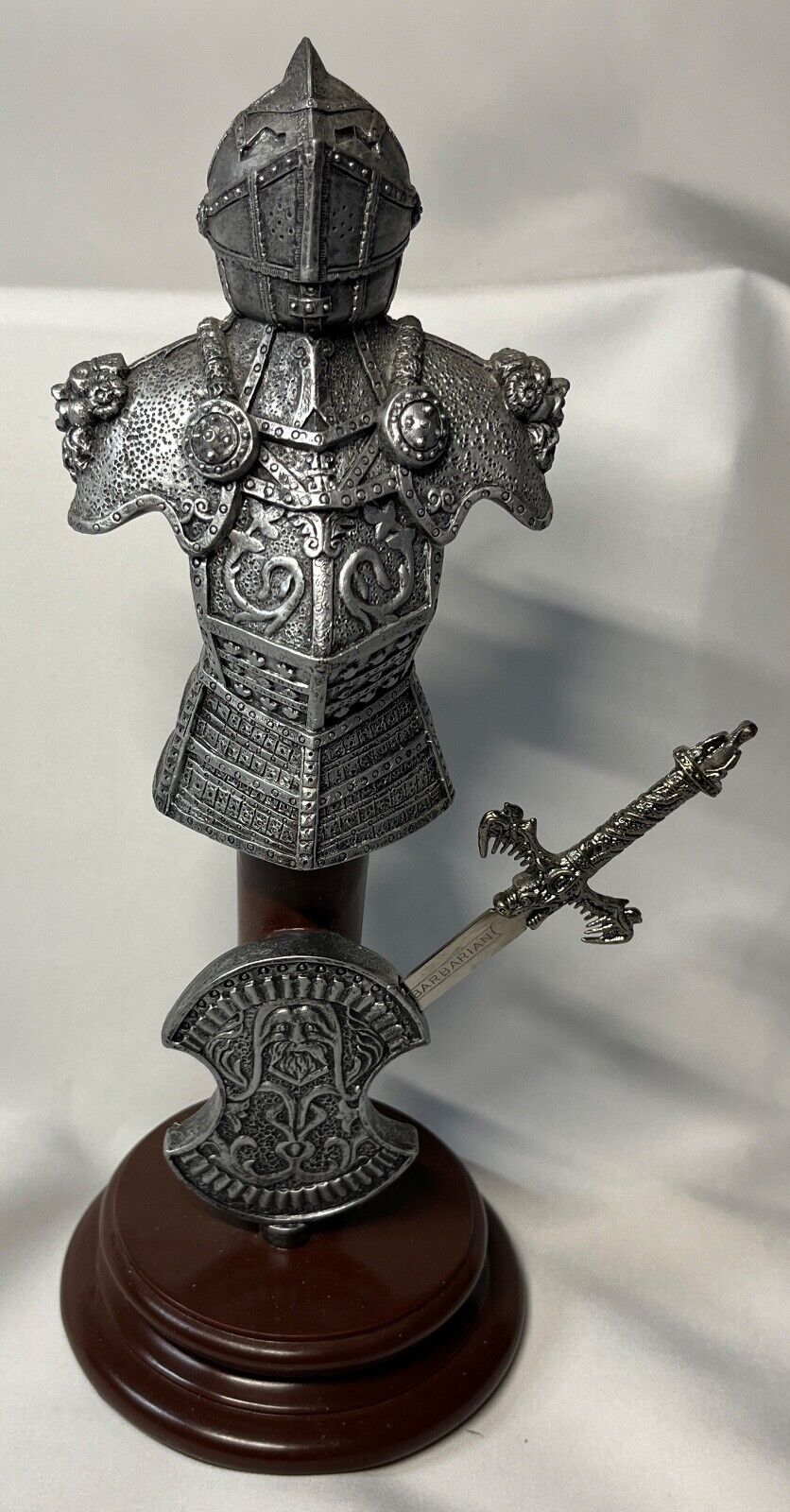 Vintage Medieval Suit of Armor King Arthur Knight Barbarian Sword Letter Opener