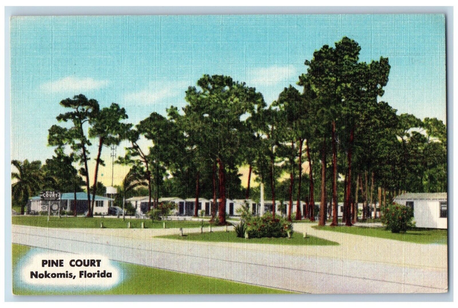 Nokomis Florida Postcard Pine Court Exterior View Building c1940 Vintage Antique