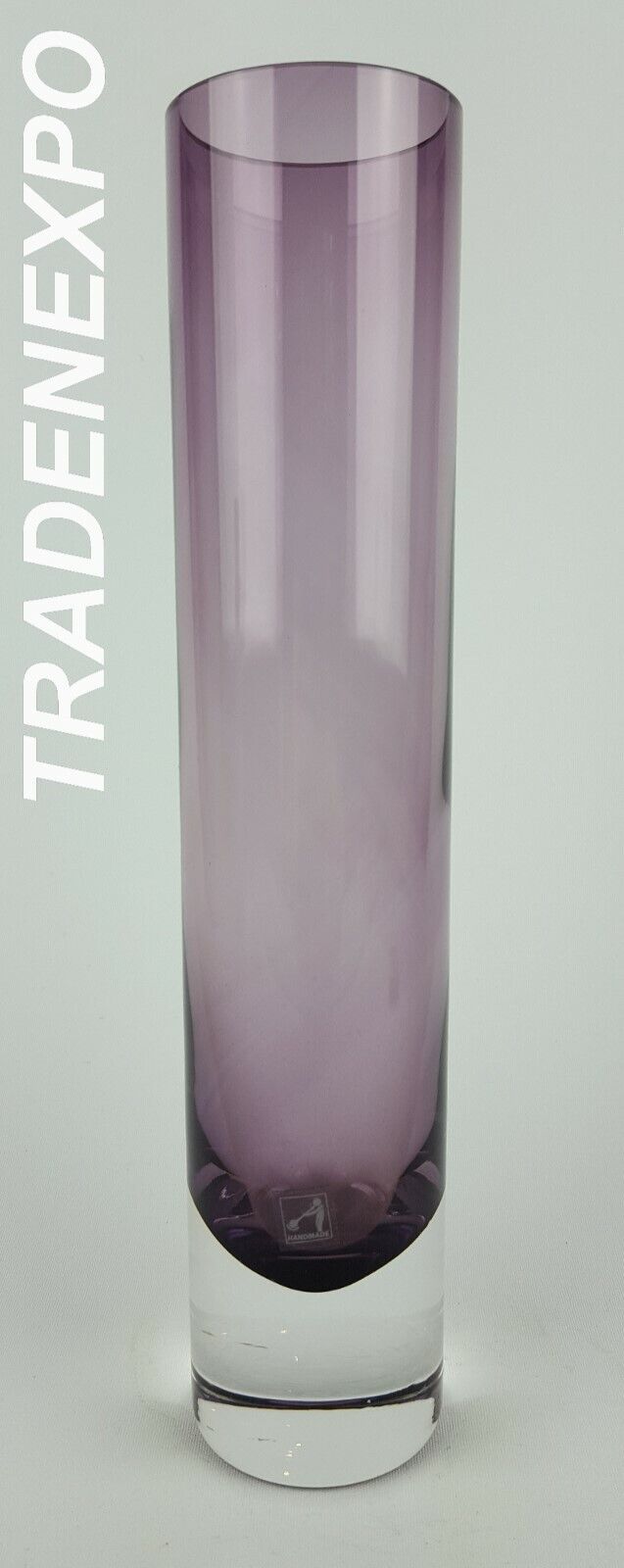 Vintage  ALSTERFORS Stylish Purple GLASS Vase  Sweden 1970s