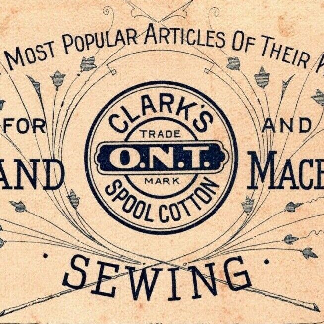 Large 1893 Chicago Fair Trade Card O.N.T. Clark\'s Cotton Needles Threads Sewing