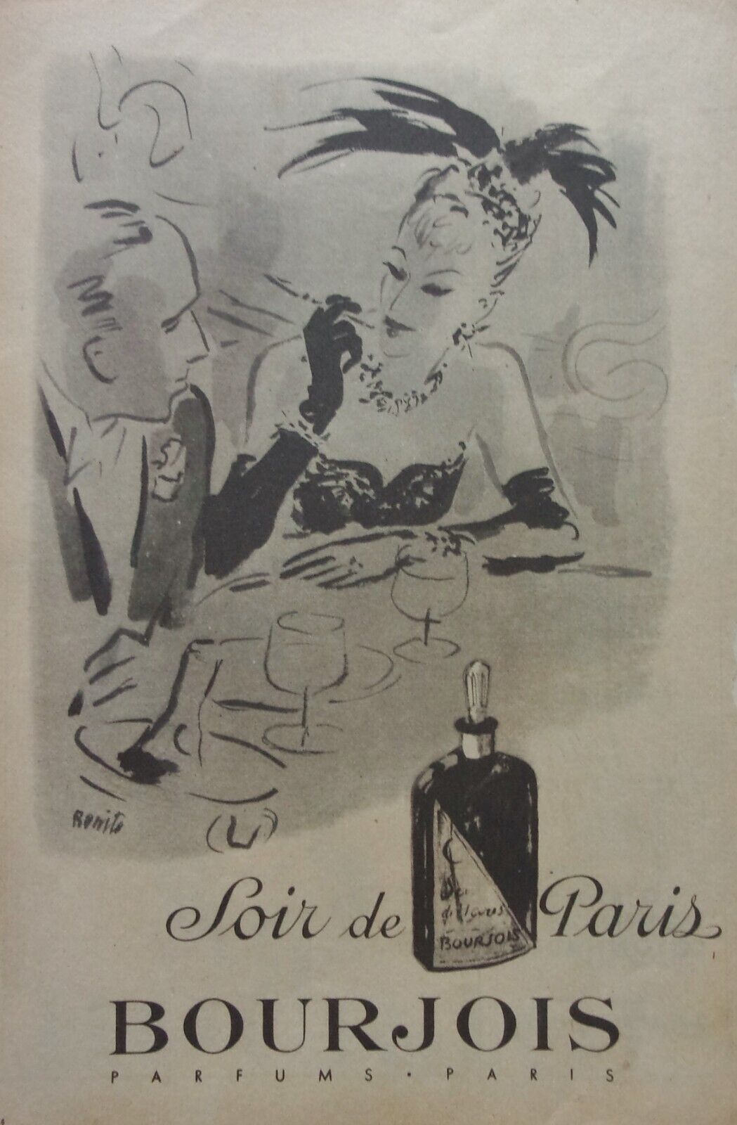 advertising perfumes BOURJOIS ANNEE 1949 N°A3071