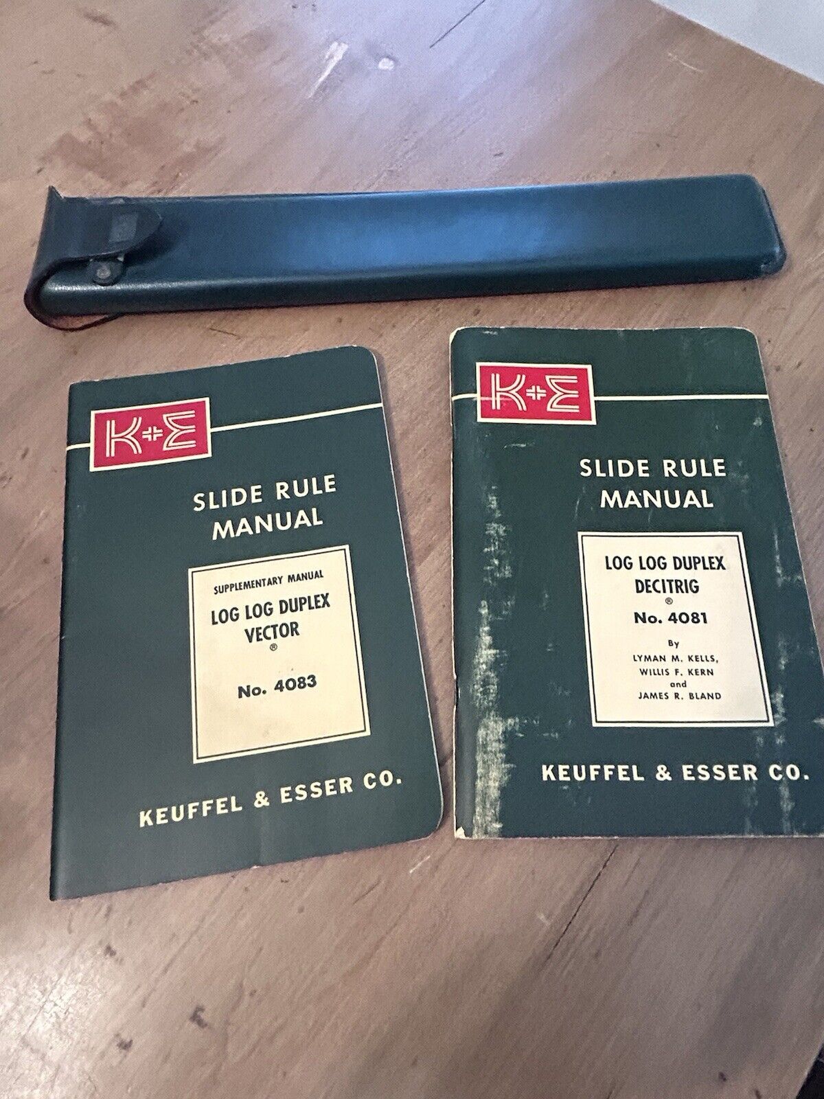 1952 K&E Slide Rule Manual #4083/4081 Log Duplex Vector Keuffel & Esser W/Case