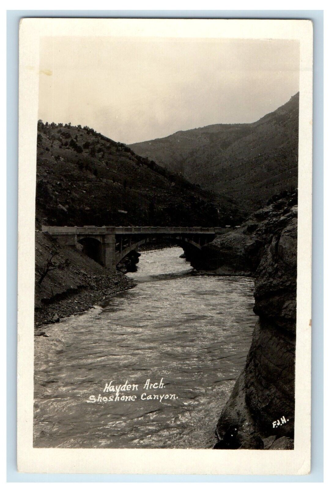 c1910's Hayden Arch Shoshore Canyon Wyoming WY, F.J. Hiscock RPPC Photo Postcard