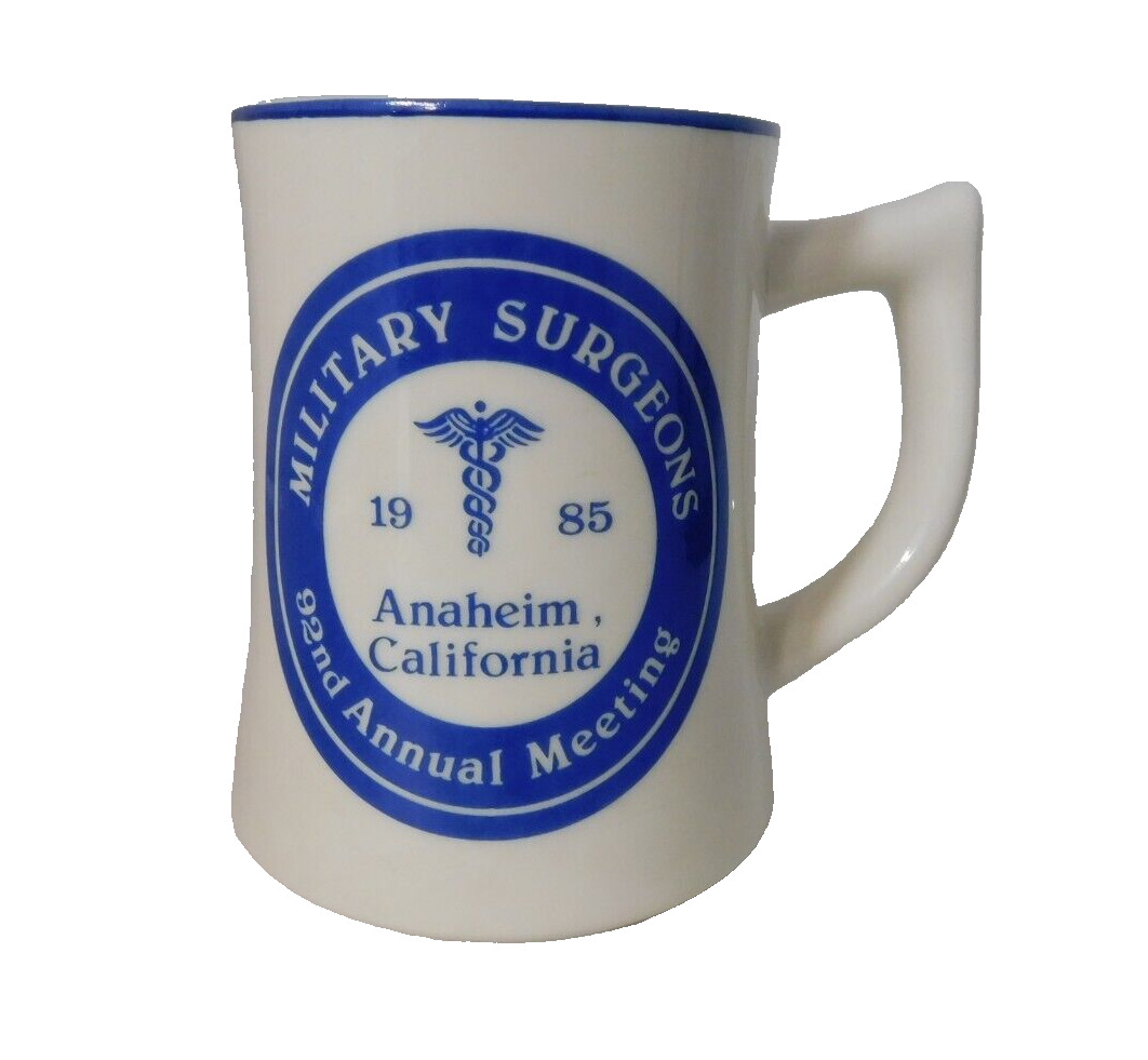 Military Surgeons Buntingware Ivory & Blue Mug 92nd Annual Meeting Cup Vintage