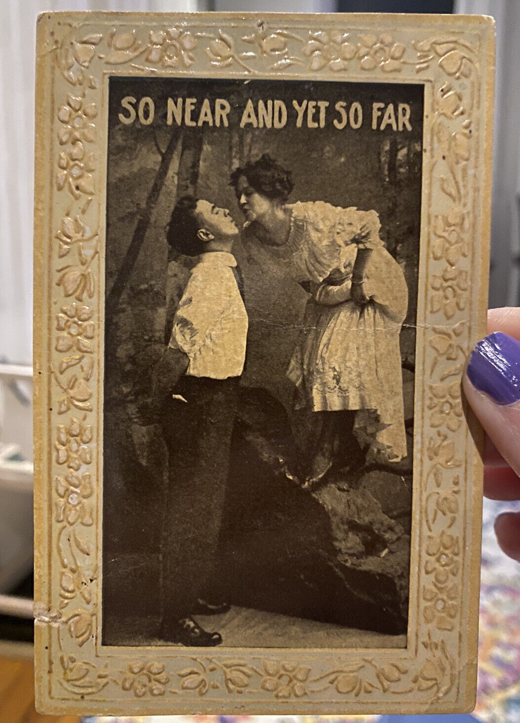 Vintage Postcard So Near Yet So Far Funny 1911