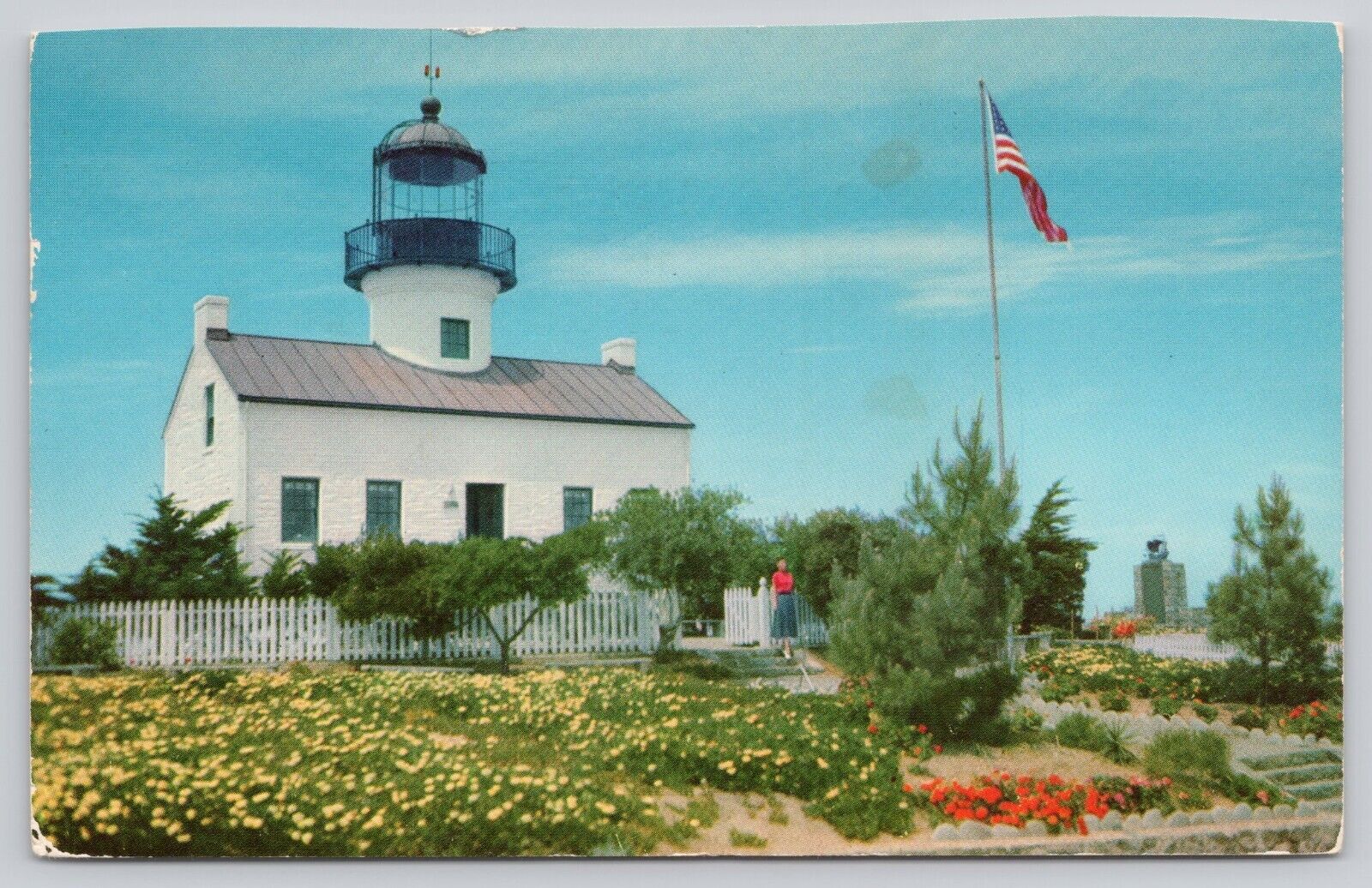 Old Spanish Lighthouse Point Loma San Diego California Vintage Postcard