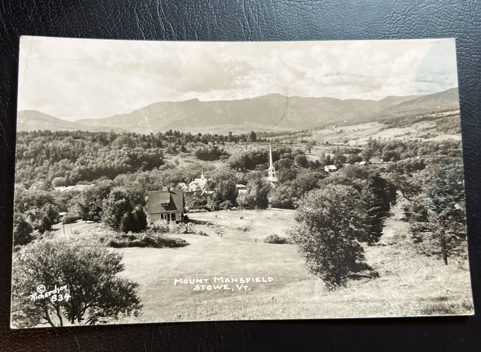 c1940s VTG RPPC Mount Mansfield Stowe Vermont Posted, Signed Richardson 834