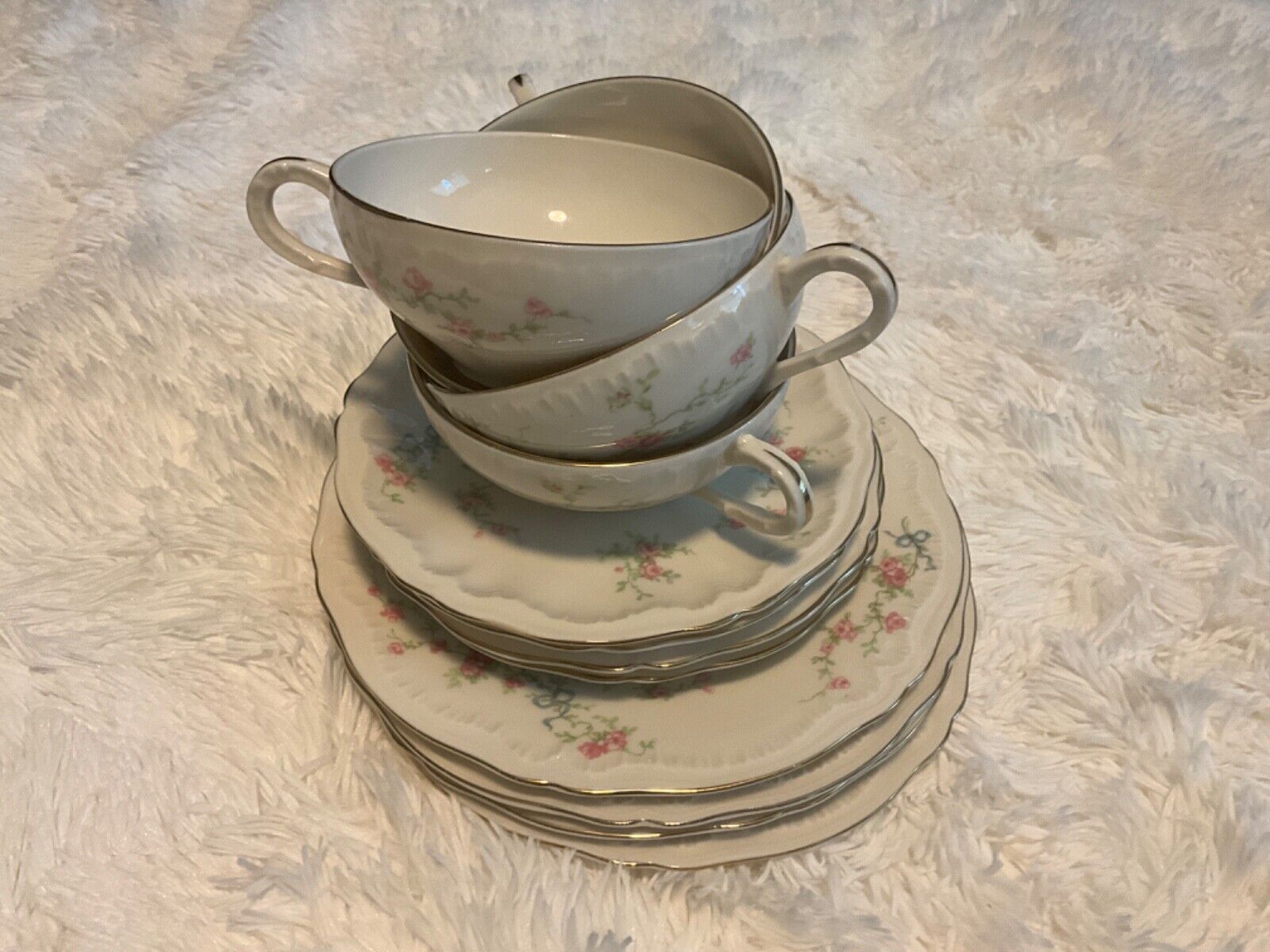 Vintage 4 set of Teacup,Saucer and Plates Theodore Haviland Fine Bone China