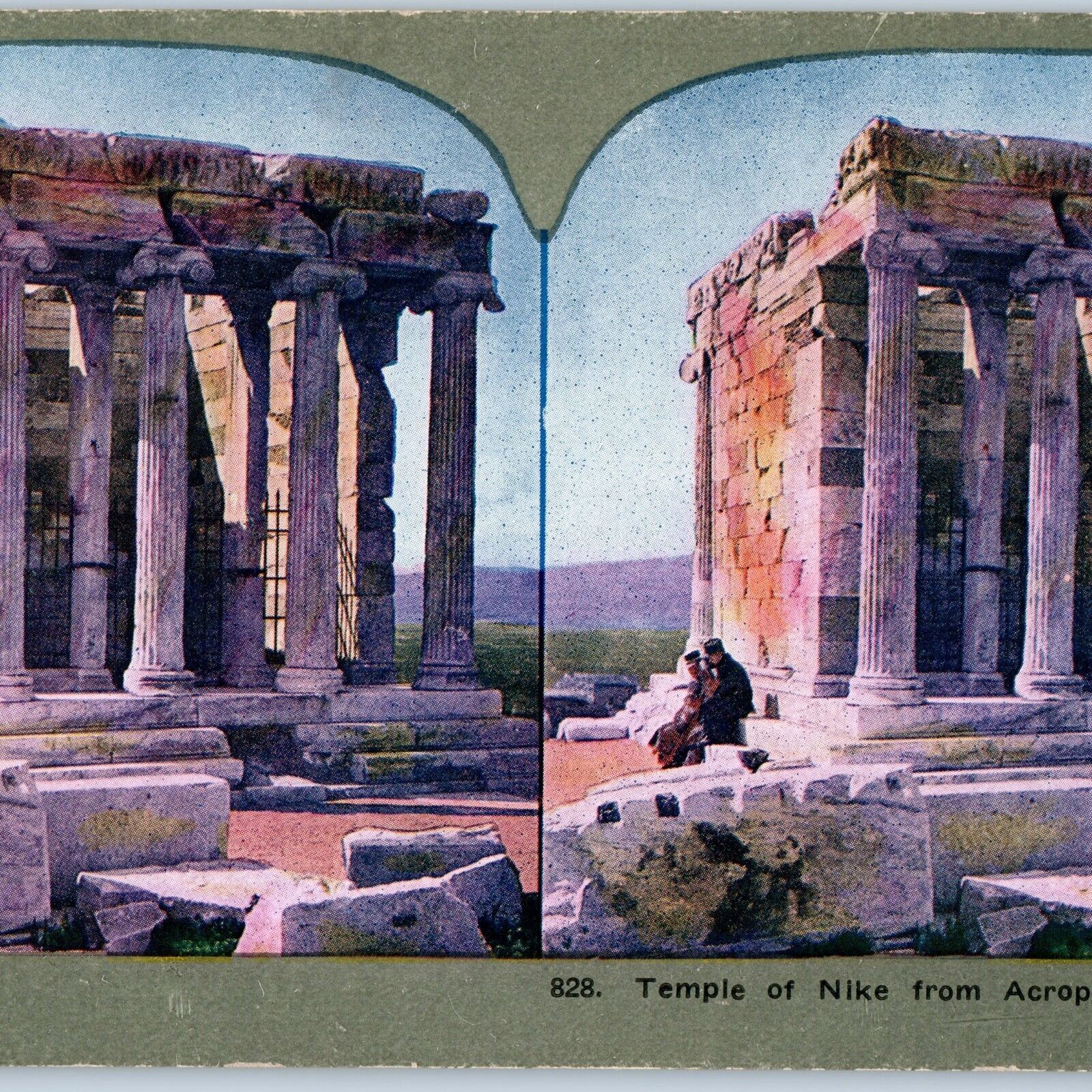c1900s Athens, Greece Acropolis Temple of Nike Stereoview Ancient Old World V36