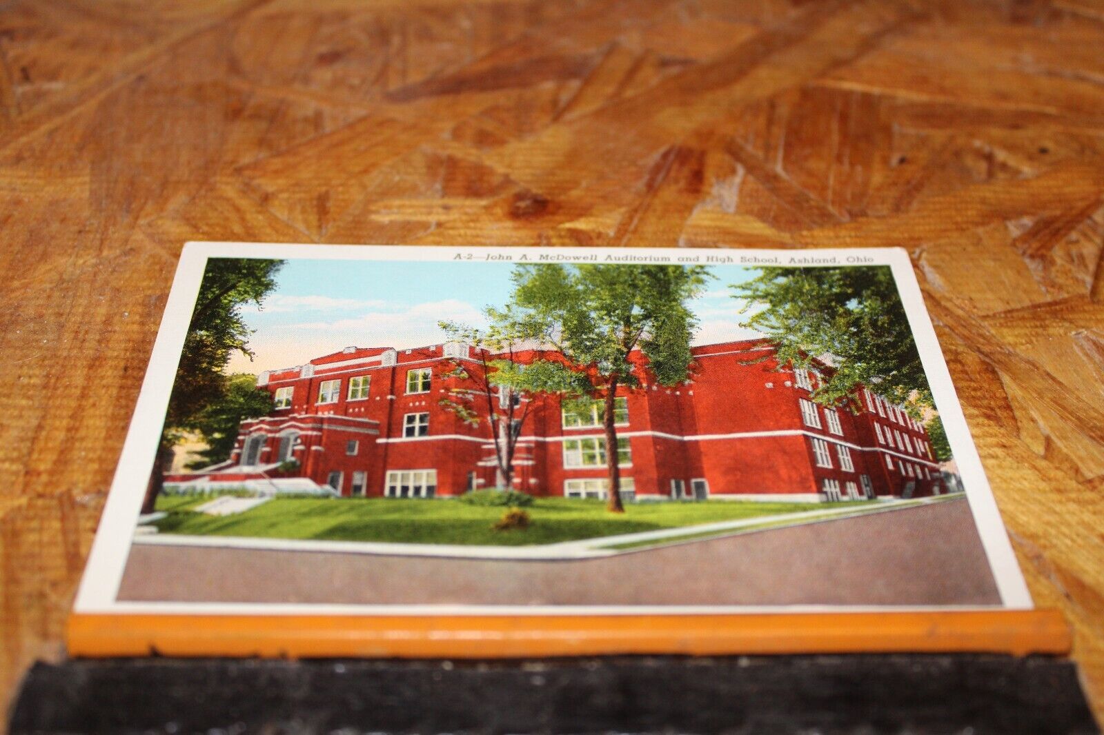 Postcard-X-High School/Auditorium, Ashland, Ohio-White Border-Unposted