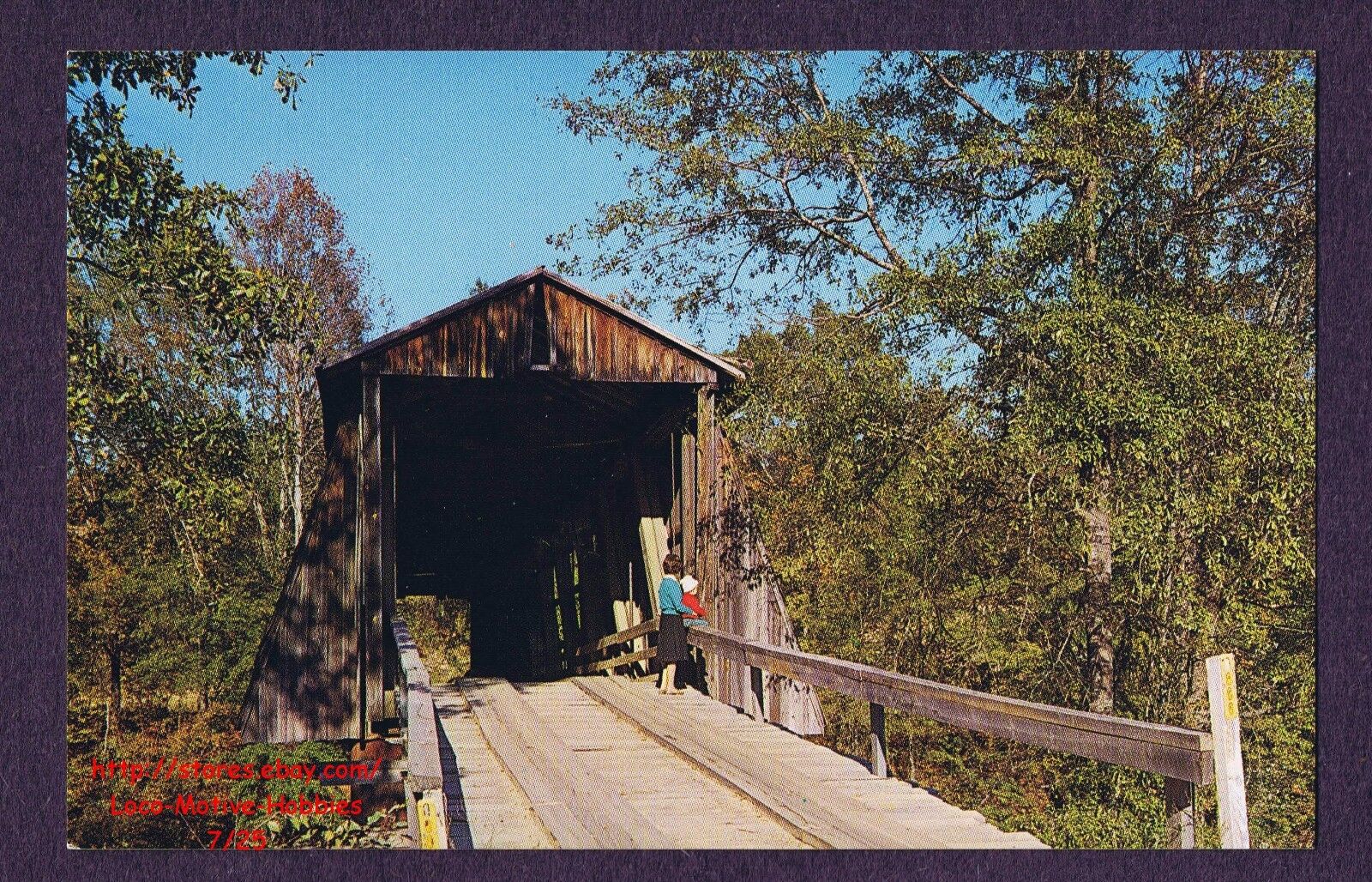 LMH Postcard  CHAPMAN\'s COVERED BRIDGE  Chapmans Keowee River Howe Truss Pickens
