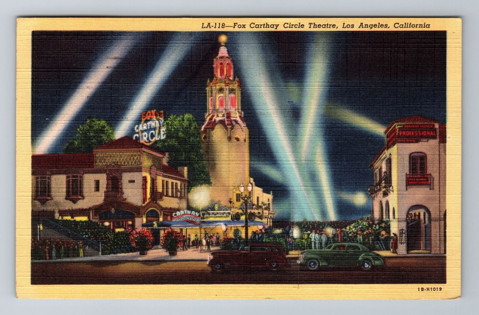 Los Angeles CA-California, Fox Carthay Circle Theatre, Vintage c1946 Postcard