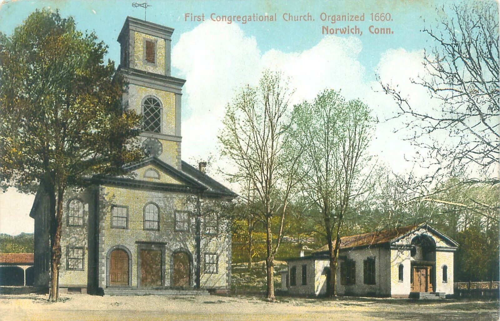 Norwich Connecticut CT First Congregational Church Postcard Unused