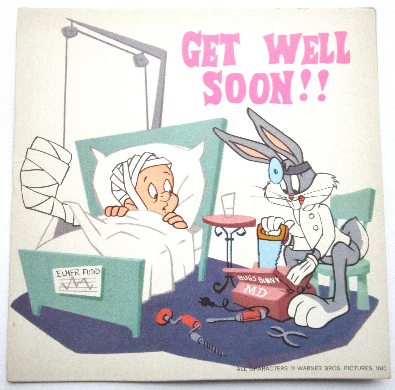 MEL BLANC SIGNED RECORD Warner Brothers cel drawing BUGS BUNNY Doctor 1960\'s