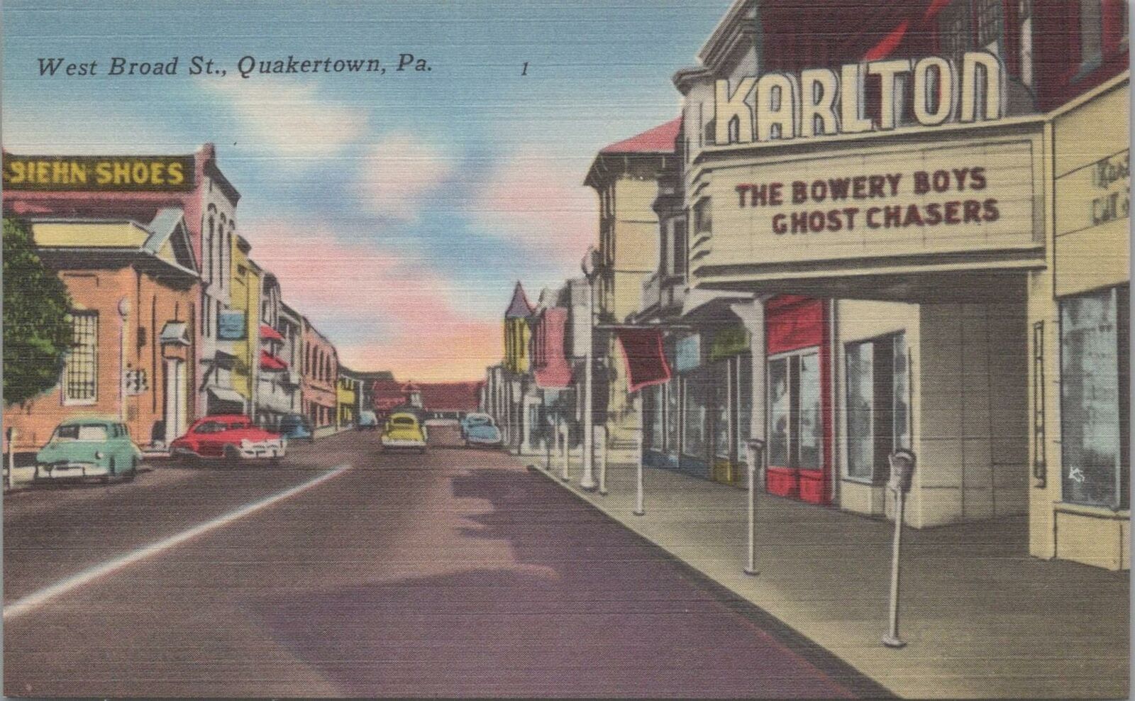 Postcard West Broad St Quakertown PA 