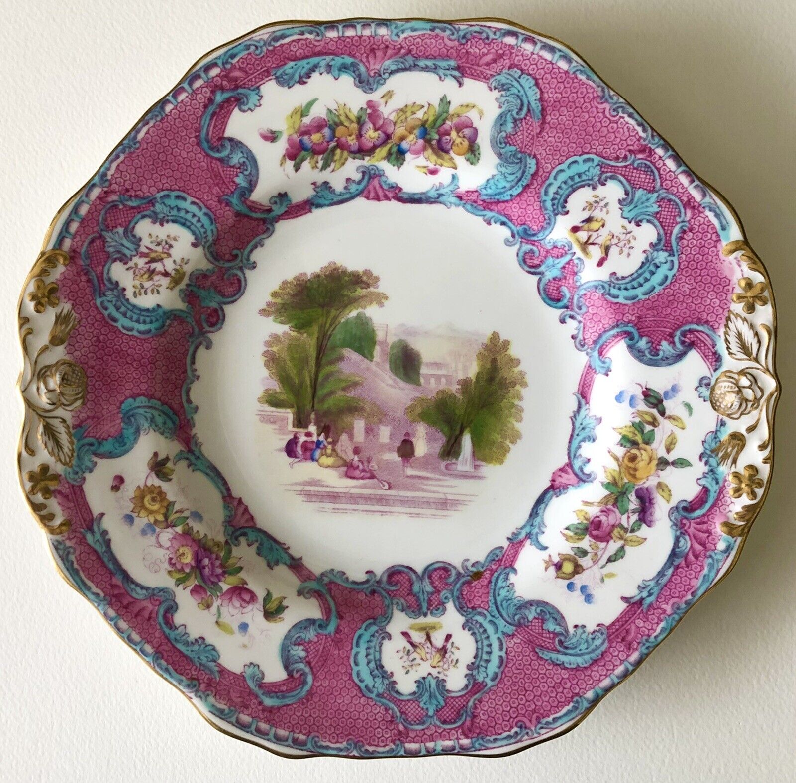 Antique Porcelain Copeland Spode QUEEN MARY Pink 9 1/2\