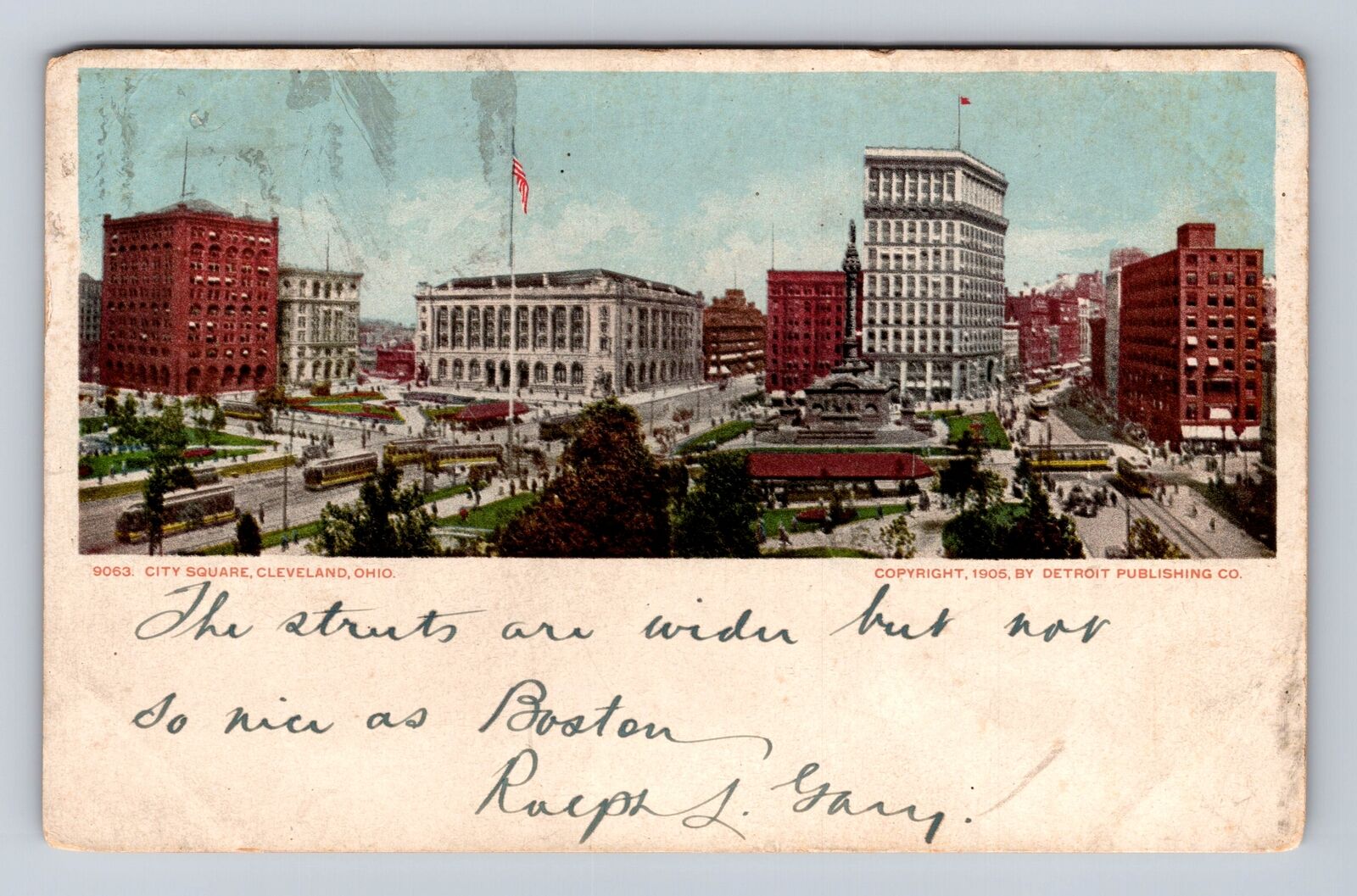 Cleveland OH-Ohio, City Square, Advertisement, Antique, Vintage c1905 Postcard