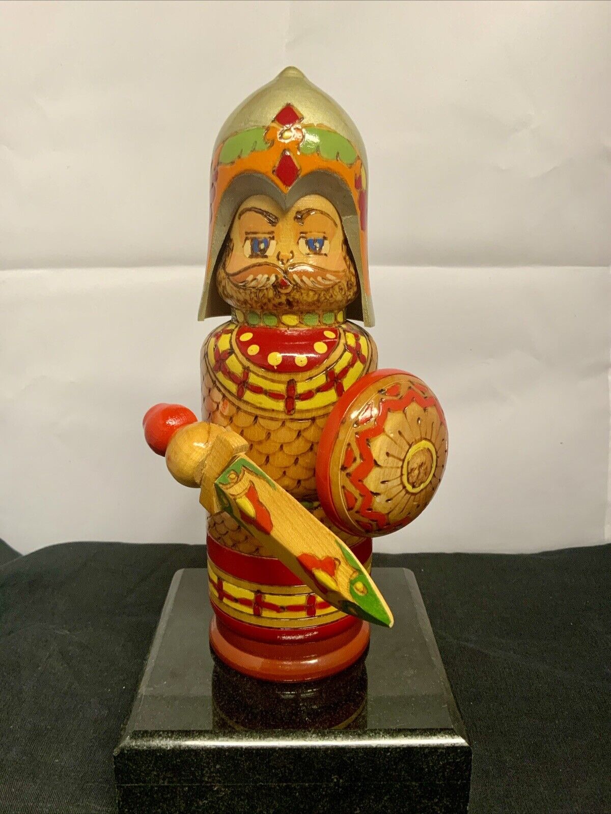 Unique Russian Handmade / Painted Viking Bottle Holder 9” Tall